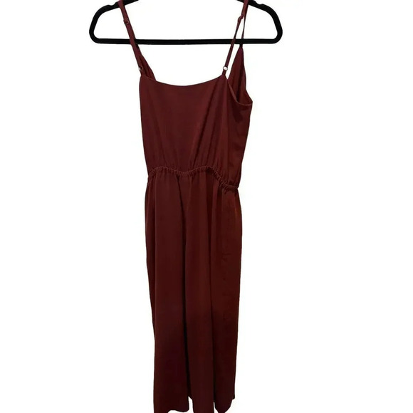 Wilfred Women's Maroon Sleeveless Shanghai Strap A-Line Midi Dress Size Small - Picture 1 of 7